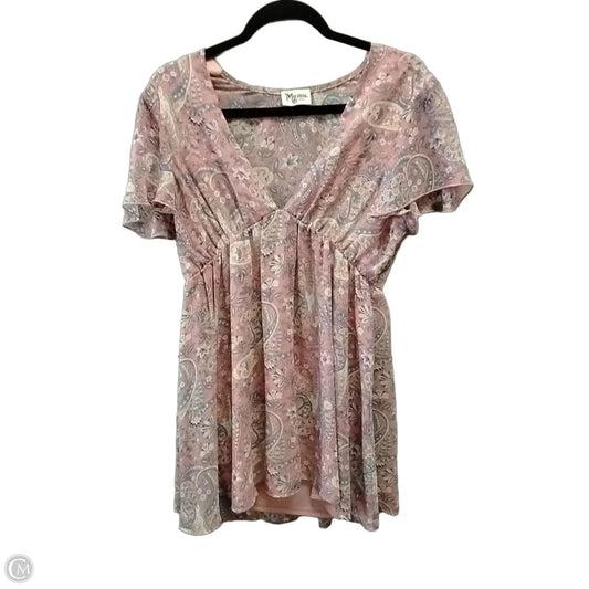 Top Short Sleeve By Mumu In Paisley Print, Size: S