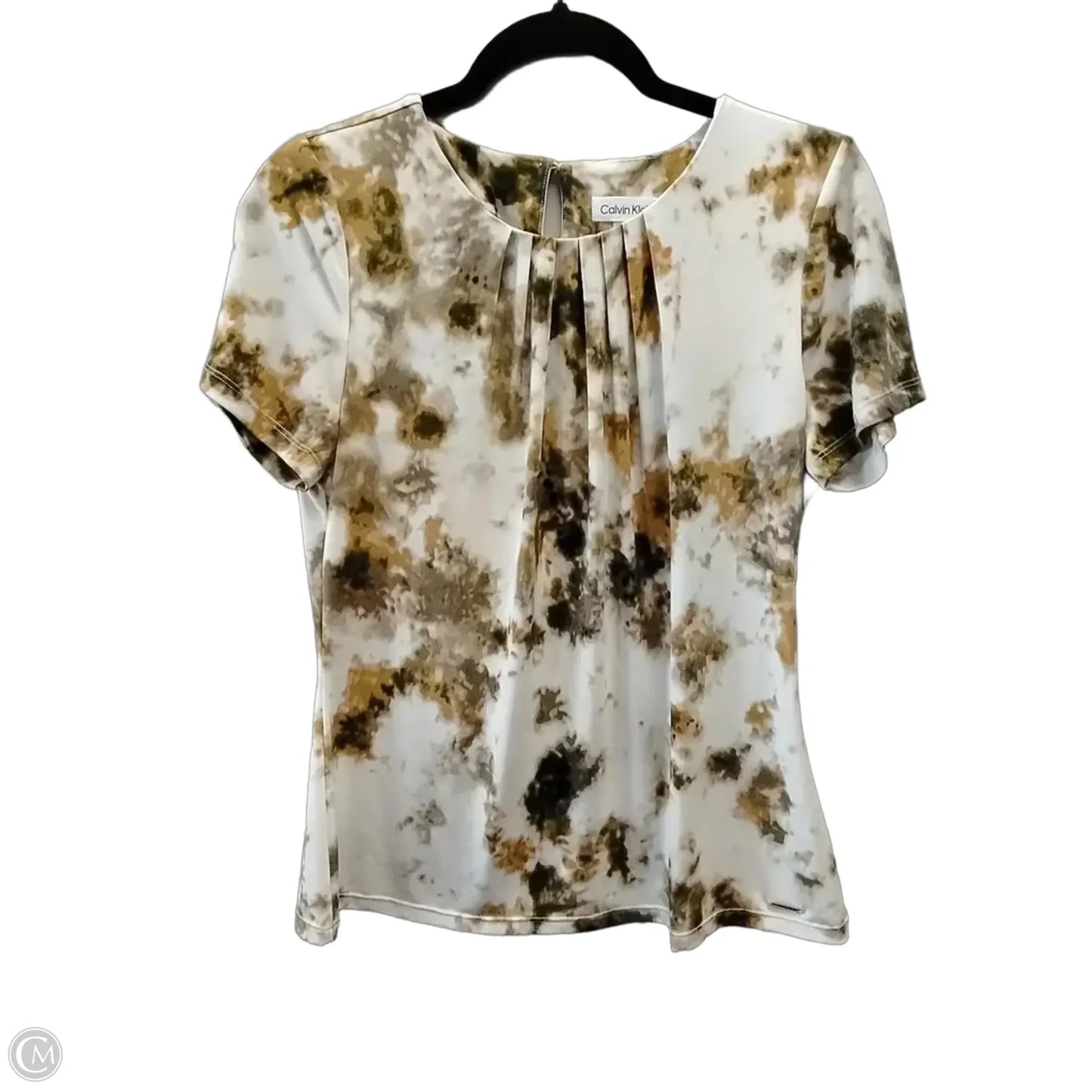 Top Short Sleeve By Calvin Klein In Tie Dye Print, Size: M
