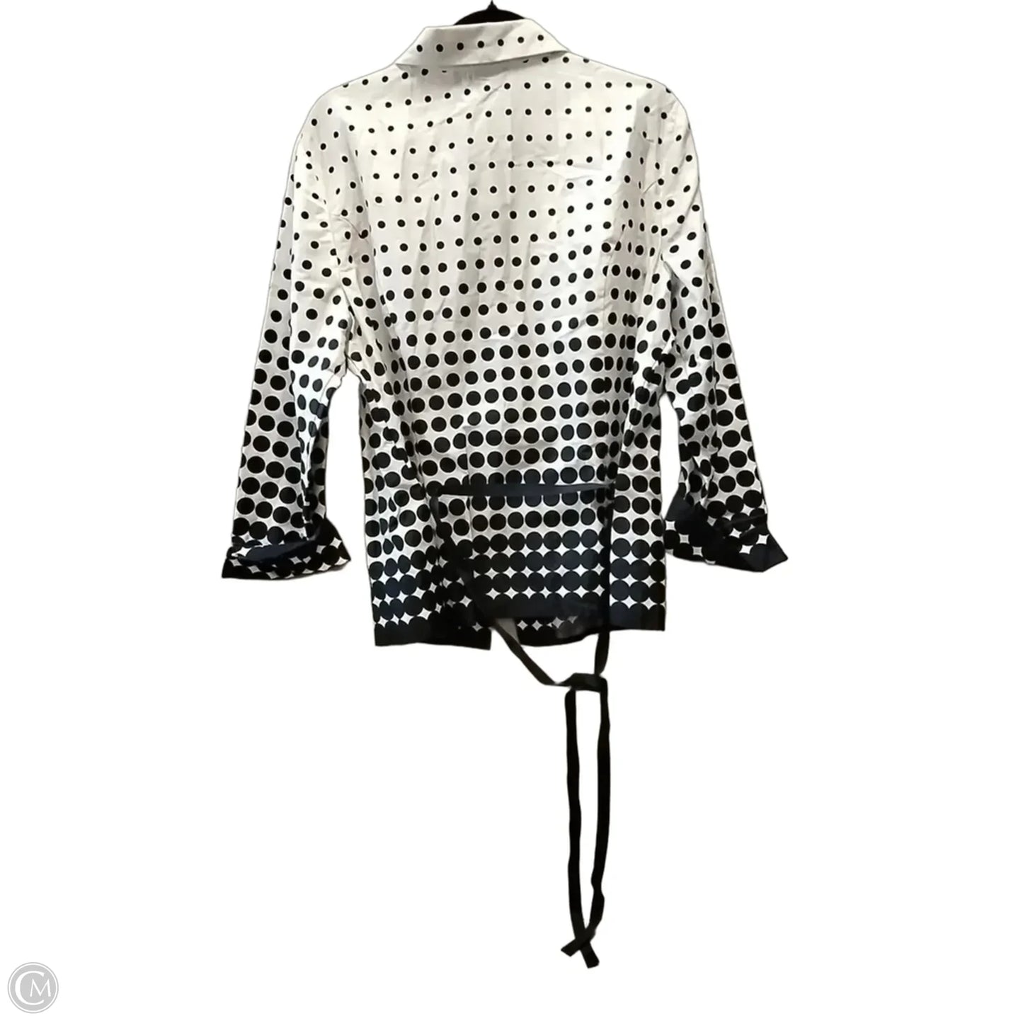 Blouse Long Sleeve By Jones New York In Polkadot Pattern, Size: Xl