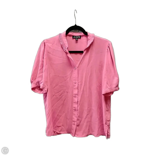 Blouse Short Sleeve By J. Crew In Pink, Size: M