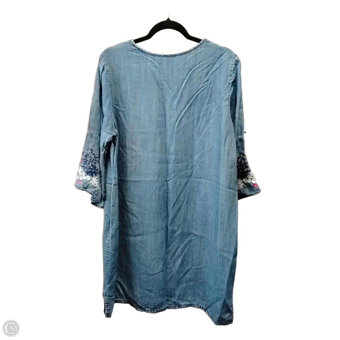 Dress Casual Midi By Chicos In Blue Denim, Size: 14p
