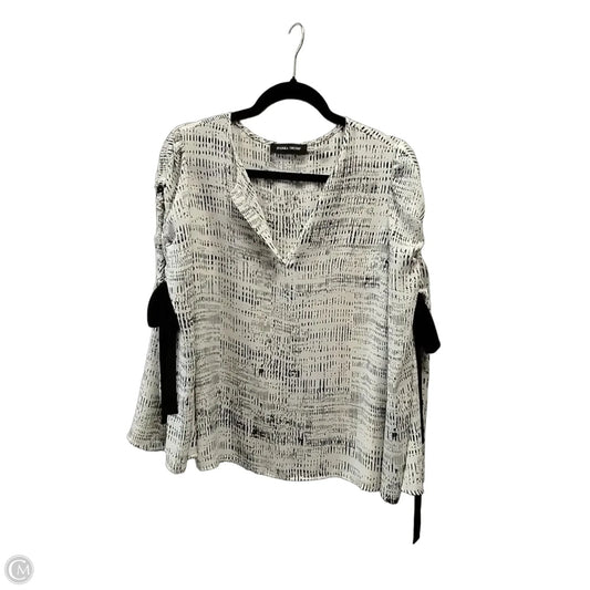 Blouse Long Sleeve By Ivanka Trump In Black & Cream, Size: M