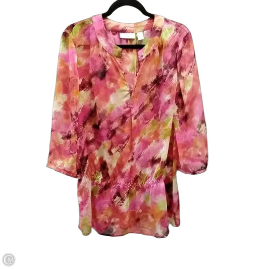 Blouse Long Sleeve By Chicos In Multi-colored, Size: 16