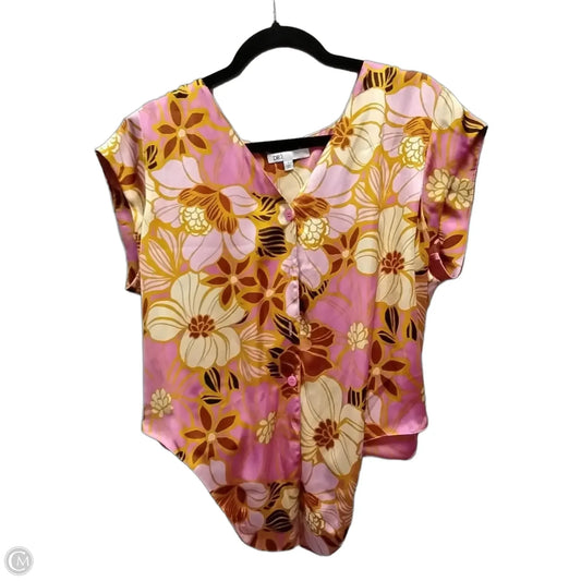 Blouse Short Sleeve By Dr2 In Floral Print, Size: L