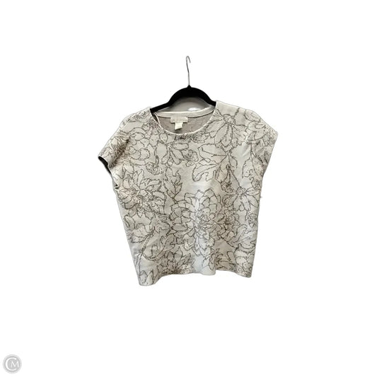 Sweater Short Sleeve By Cynthia Rowley In Brown & Cream, Size: M