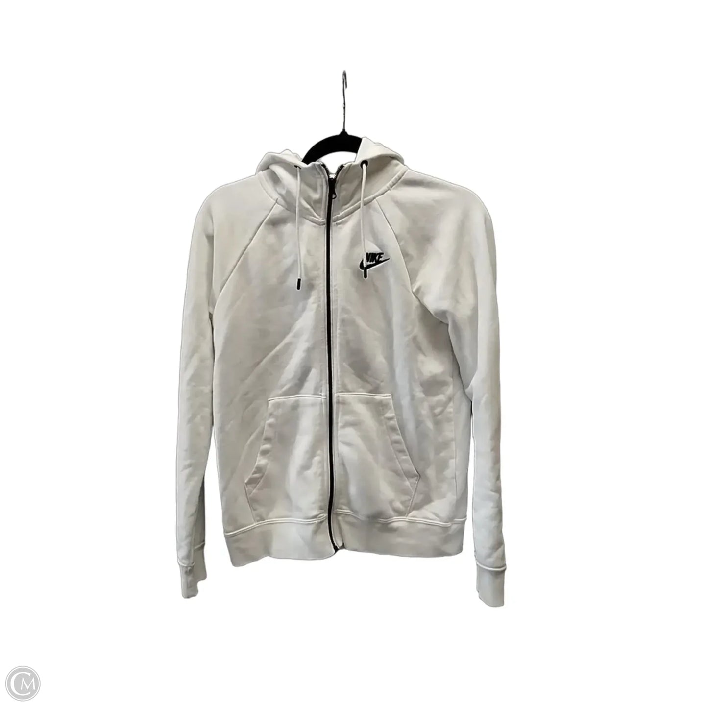 Athletic Sweatshirt Hoodie By Nike In White, Size: S