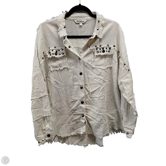 Top Long Sleeve By Davi & Dani In Beige, Size: L
