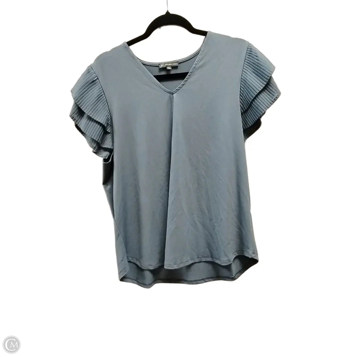 Blouse Short Sleeve By Adrianna Papell In Blue, Size: Xl