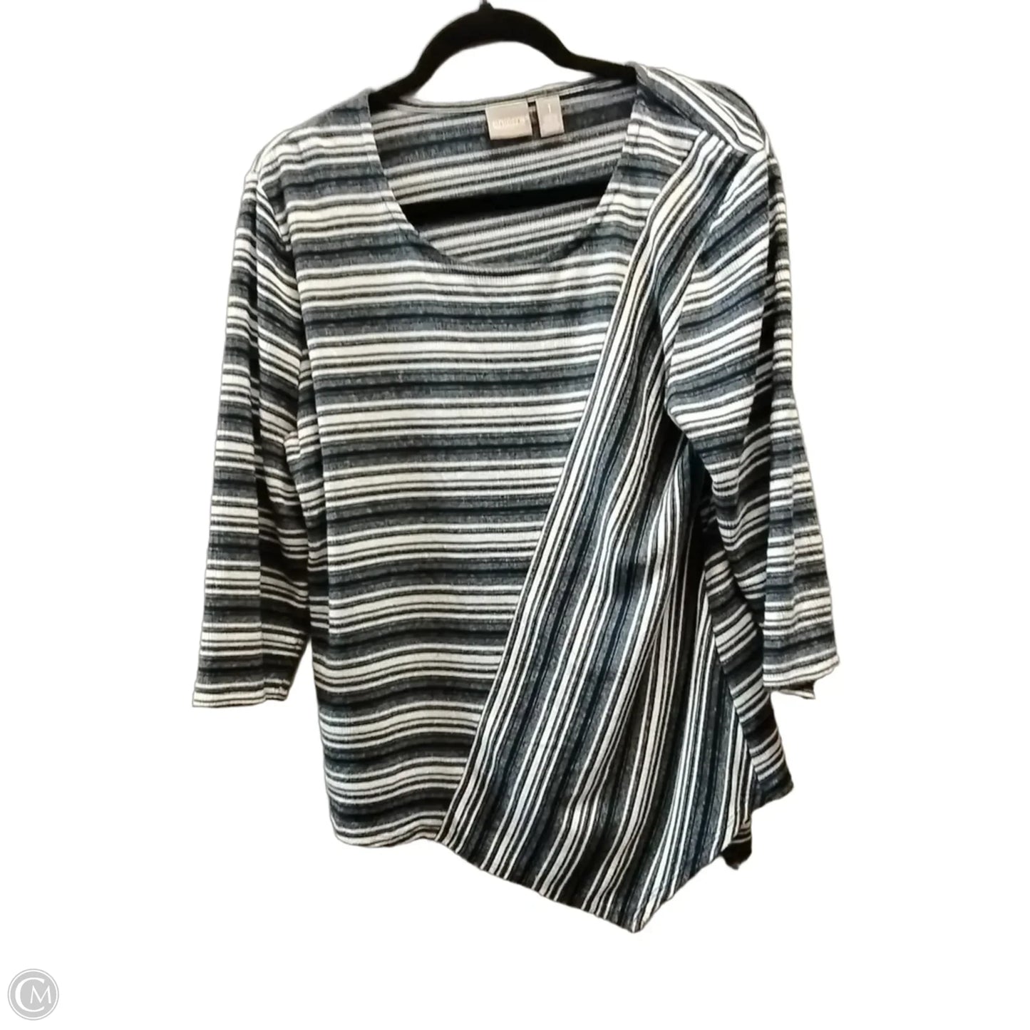 Sweater By Chicos In Striped Pattern, Size: M