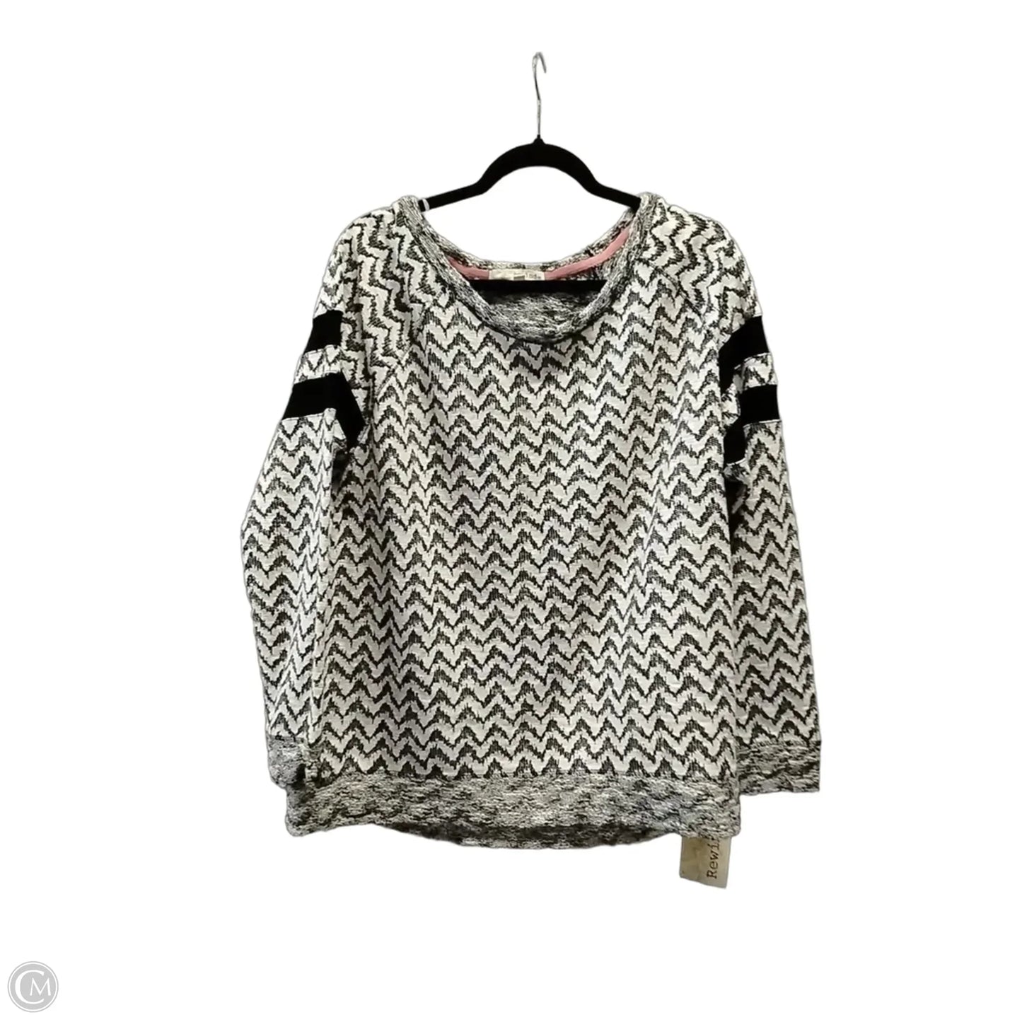 Sweater By Rewind In Black & Cream, Size: Xxl