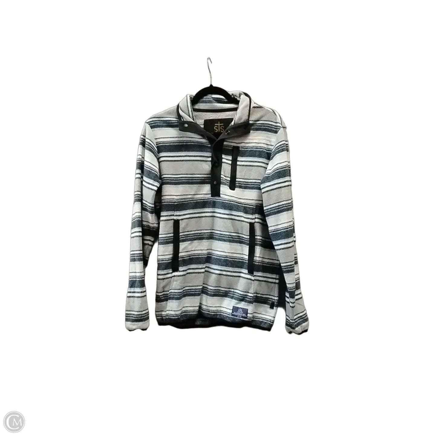 Sweatshirt Collar By Sts Blue In Blue & White, Size: S