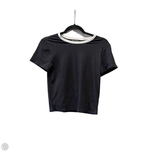 Athletic Top Short Sleeve By Athleta In Black & White, Size: M