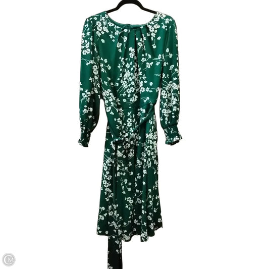 Dress Casual Midi By Jessica Howard In Green & White, Size: 16