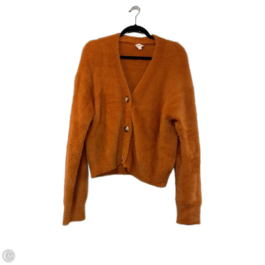 Sweater Cardigan By Clothes Mentor In Orange, Size: M