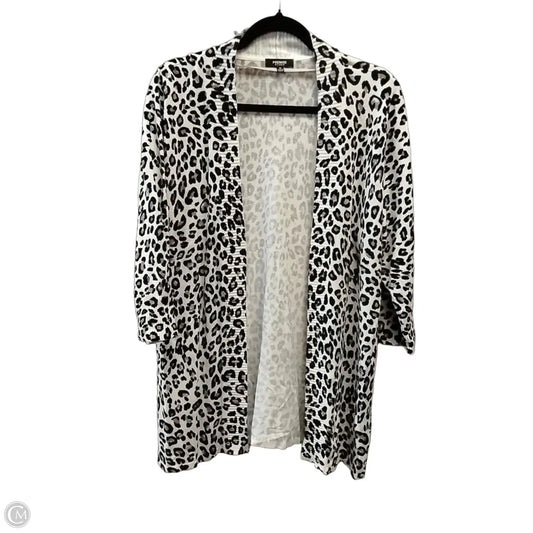 Sweater Cardigan By Premise Studio In Leopard Print, Size: Xl