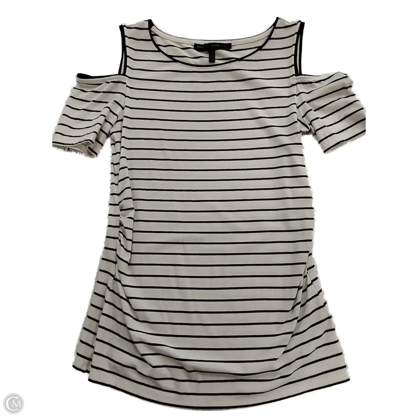 Top Short Sleeve By White House Black Market In Black & Cream, Size: S