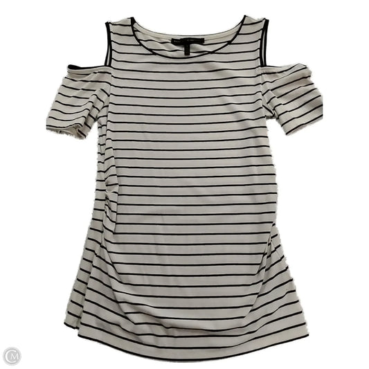 Top Short Sleeve By White House Black Market In Black & Cream, Size: S