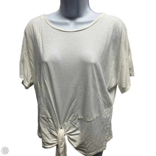 Top Short Sleeve By Loft In White, Size: L