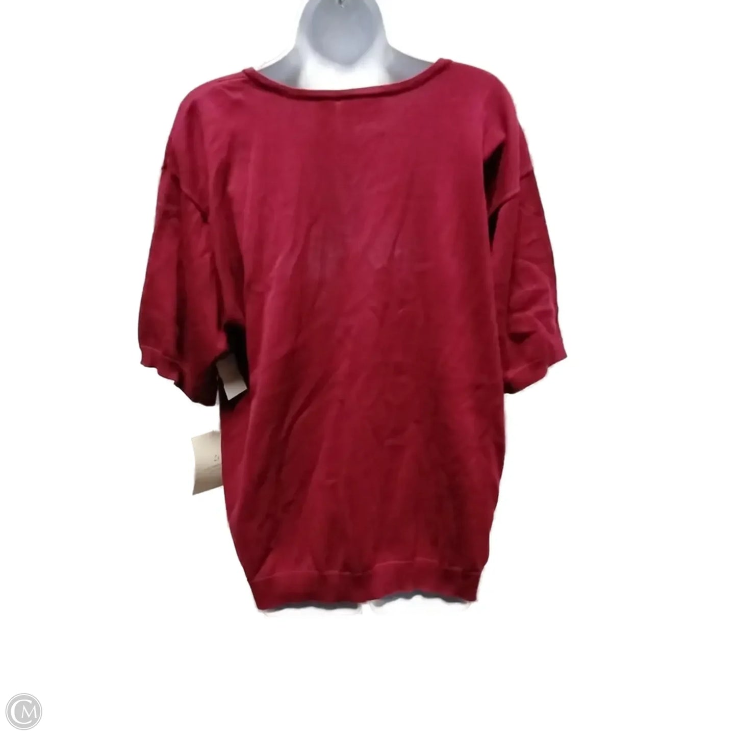 Sweater Short Sleeve By Liz Claiborne In Red, Size: 1x