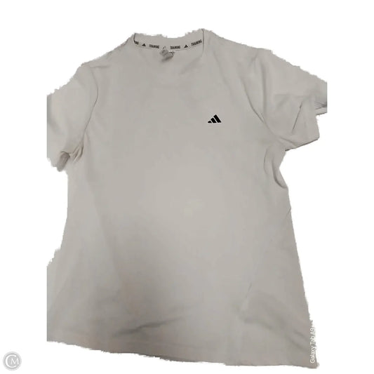 Athletic Top Short Sleeve By Adidas In White, Size: S