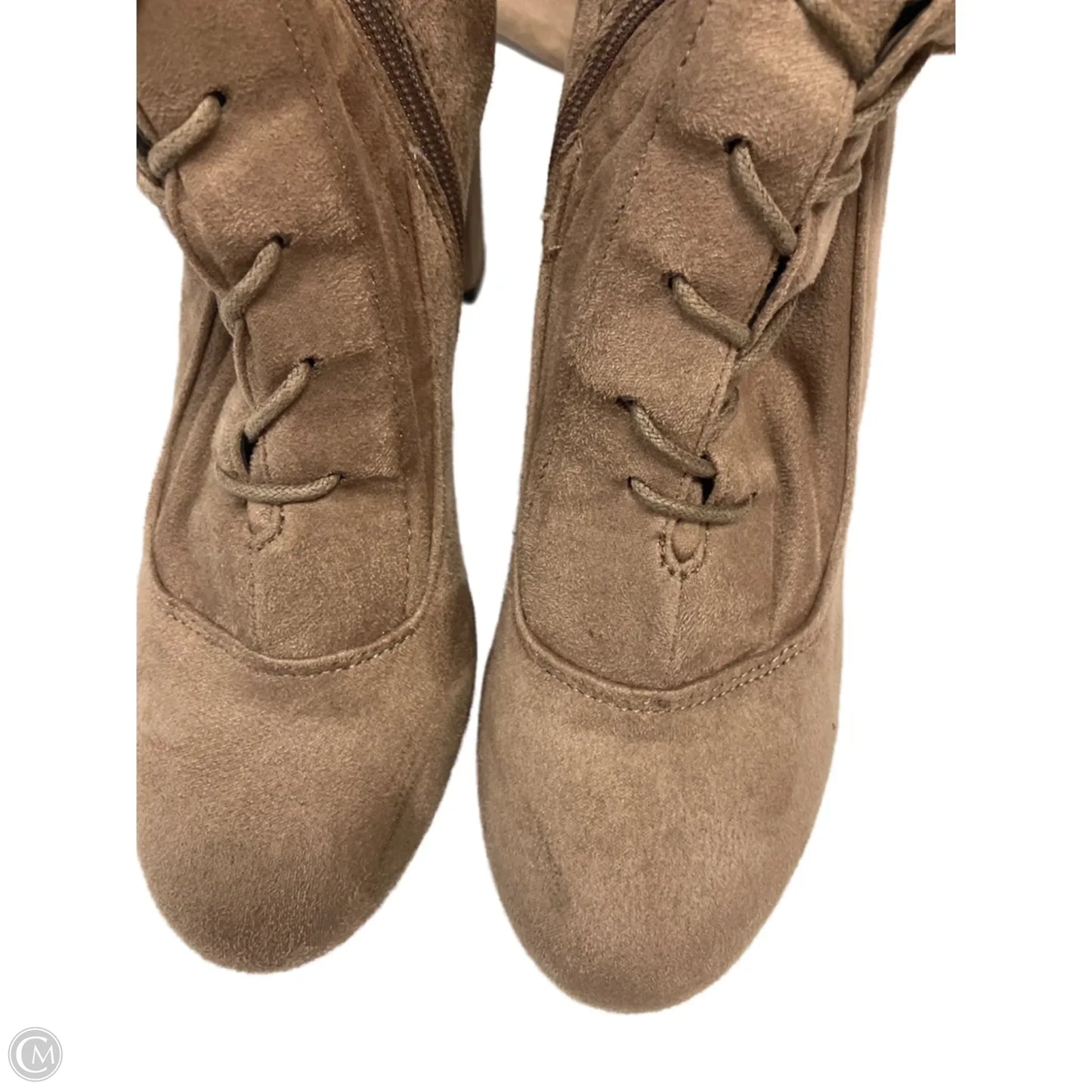 Boots Knee Flats By Clothes Mentor In Brown, Size: 9