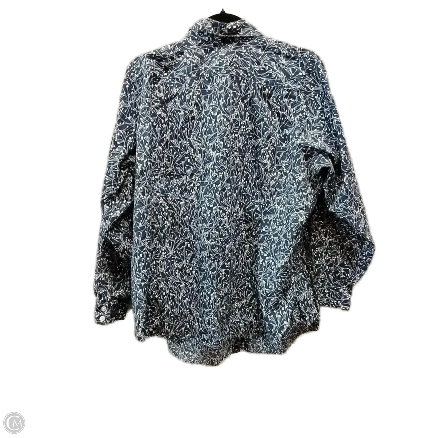 Top Long Sleeve Basic By Lands End In Blue & White, Size: 18