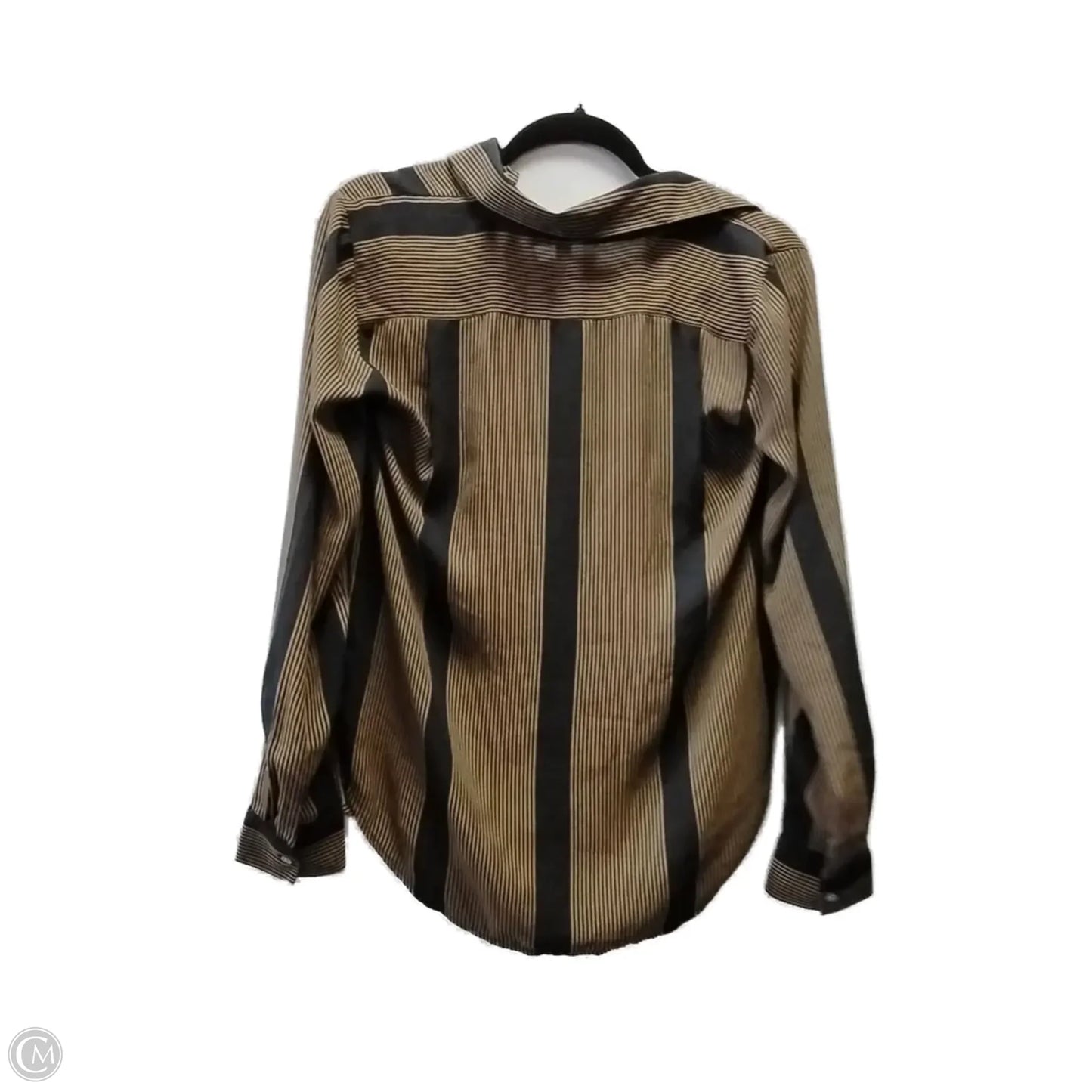 Blouse Long Sleeve By Loft In Striped Pattern, Size: Xs