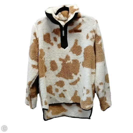 Sweatshirt Collar By Simply Southern In Brown & Cream, Size: Xl