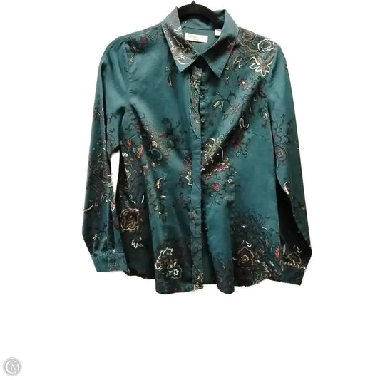 Blouse Long Sleeve By Coldwater Creek In Green, Size: S