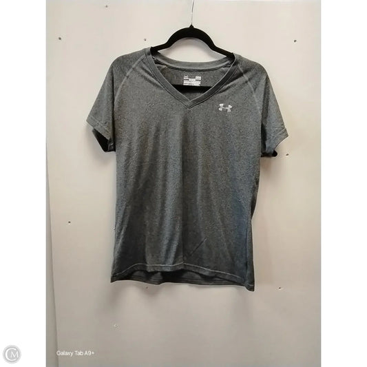 Athletic Top Short Sleeve By Under Armour In Grey, Size: L