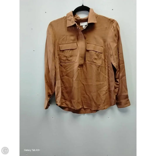 Blouse Long Sleeve By J. Jill In Brown, Size: Xs