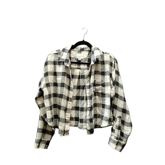 Top Long Sleeve By American Eagle In Checkered Pattern, Size: M