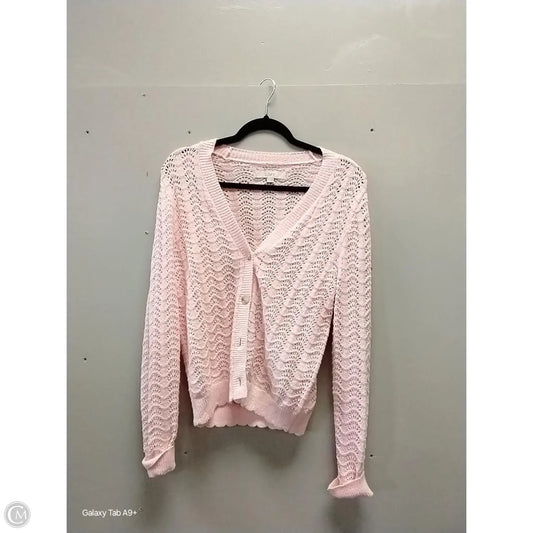 Sweater Cardigan By Loft In Pink, Size: S