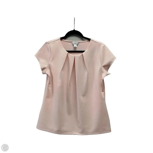 Blouse Short Sleeve By Liz Claiborne In Pink, Size: M