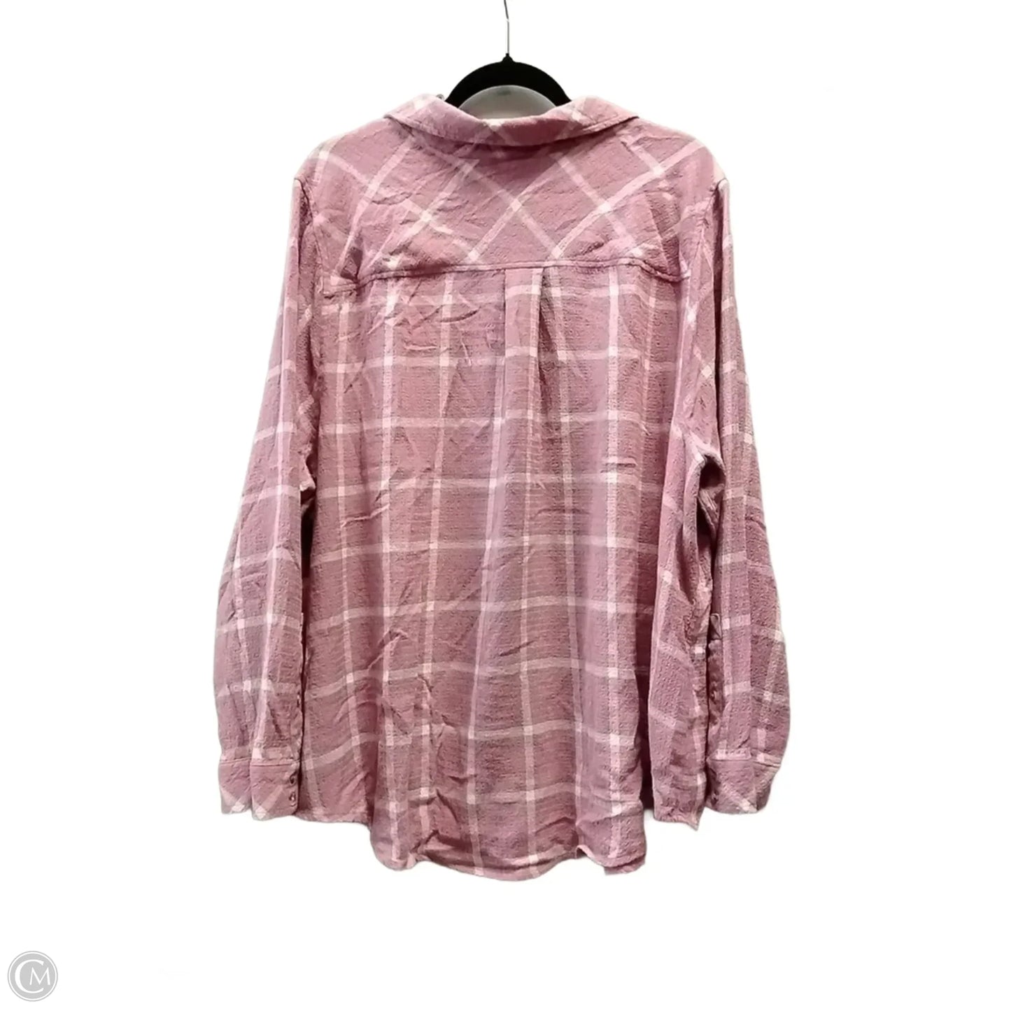 Top Long Sleeve By Torrid In Checkered Pattern, Size: 3x