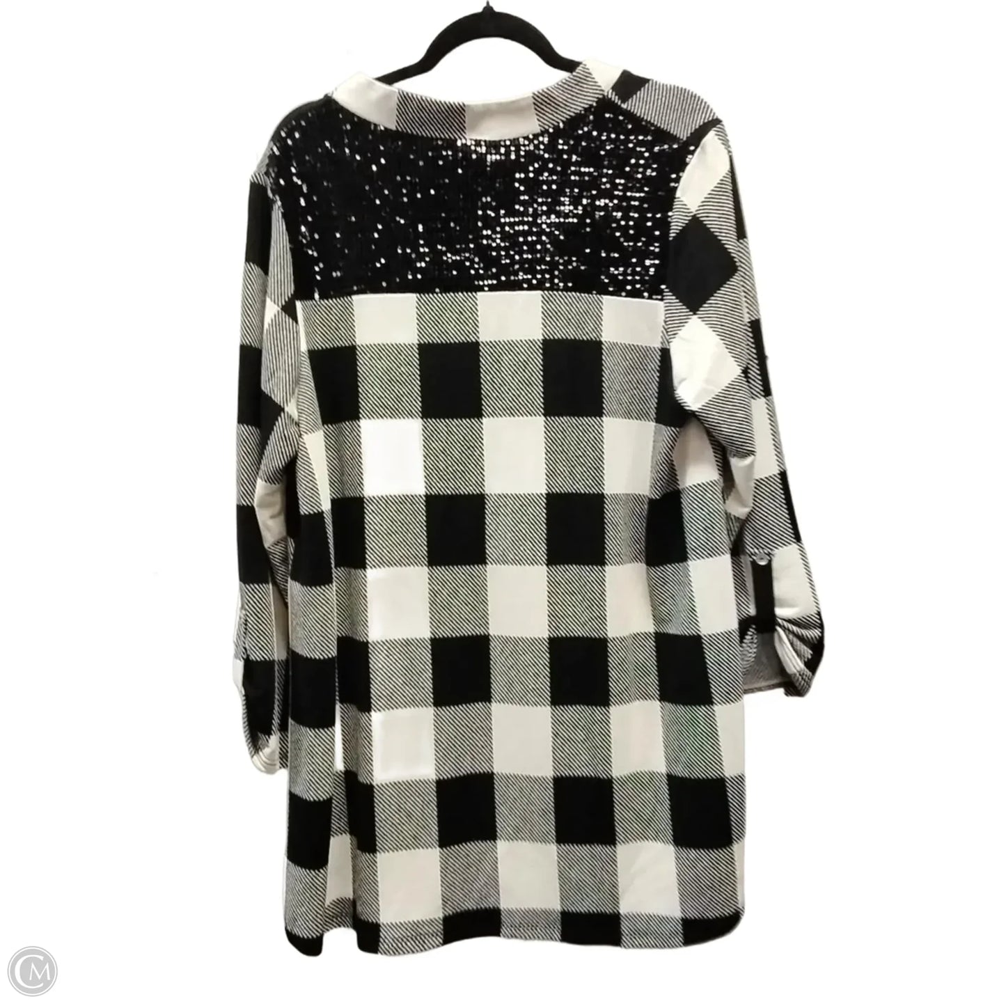 Top Long Sleeve By Clothes Mentor In Checkered Pattern, Size: 3x