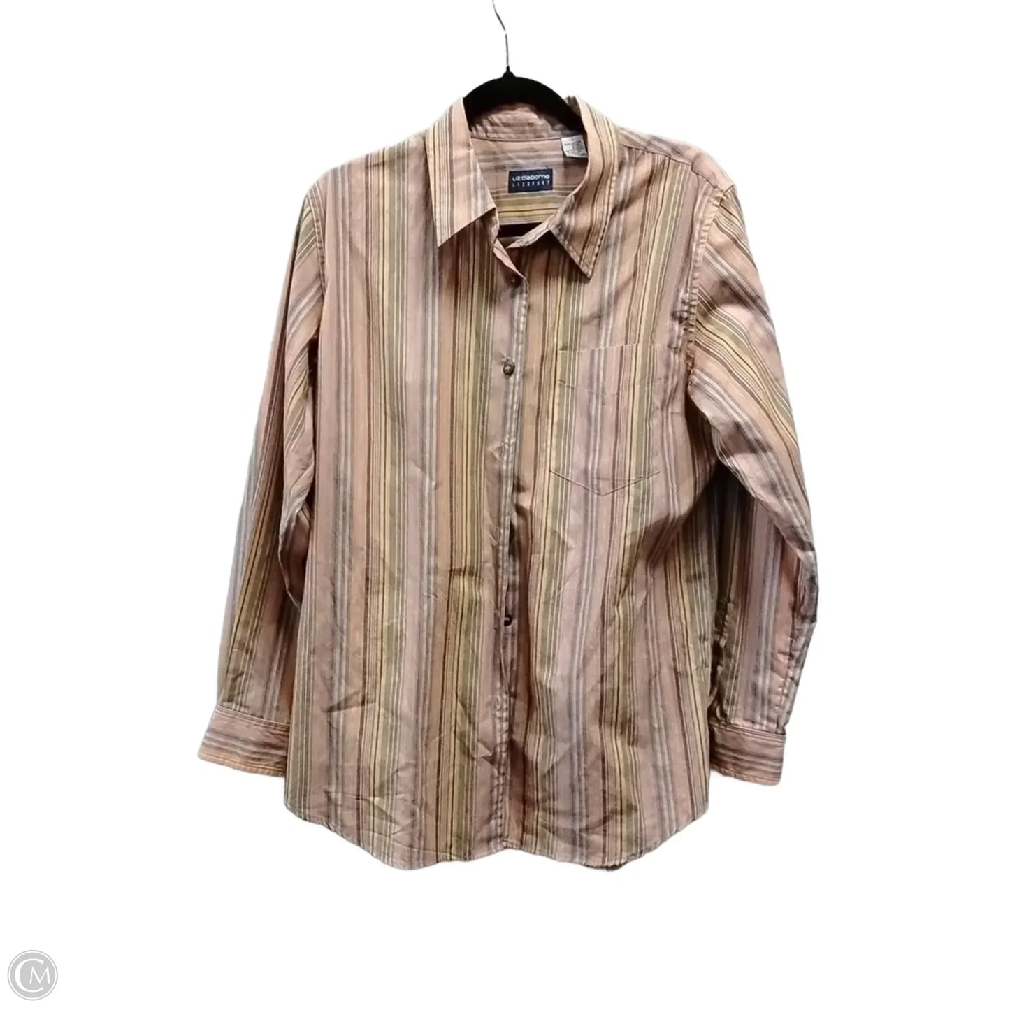 Top Long Sleeve By Liz Claiborne In Striped Pattern, Size: M