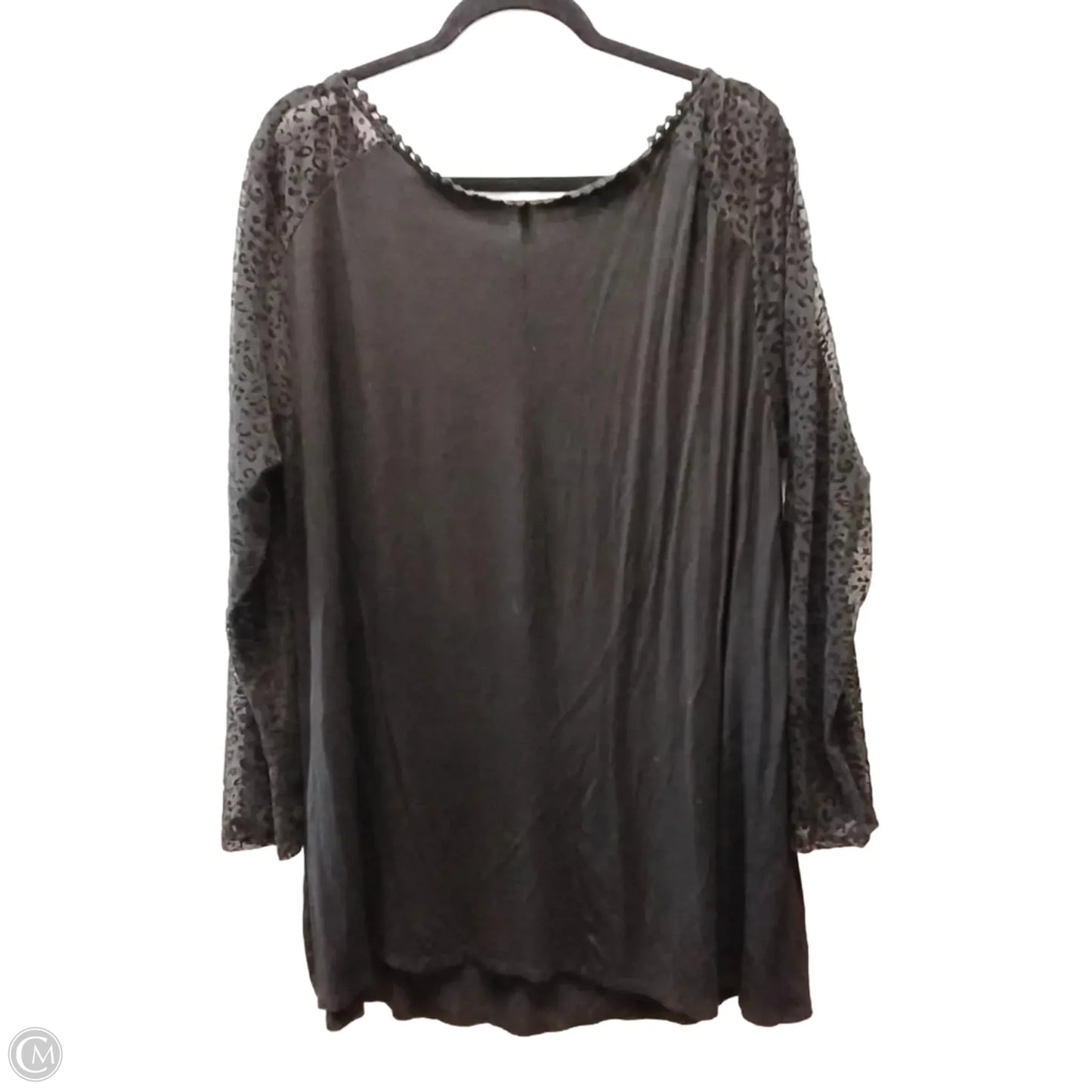 Top Long Sleeve By Emerald In Black, Size: 3x