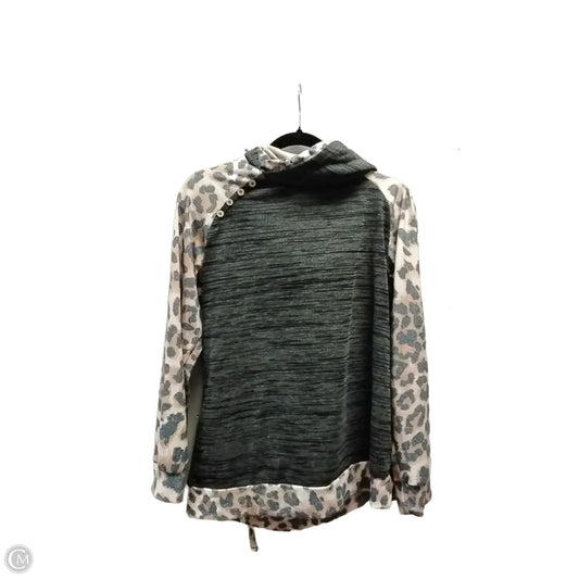 Sweatshirt Hoodie By Clothes Mentor In Leopard Print, Size: L