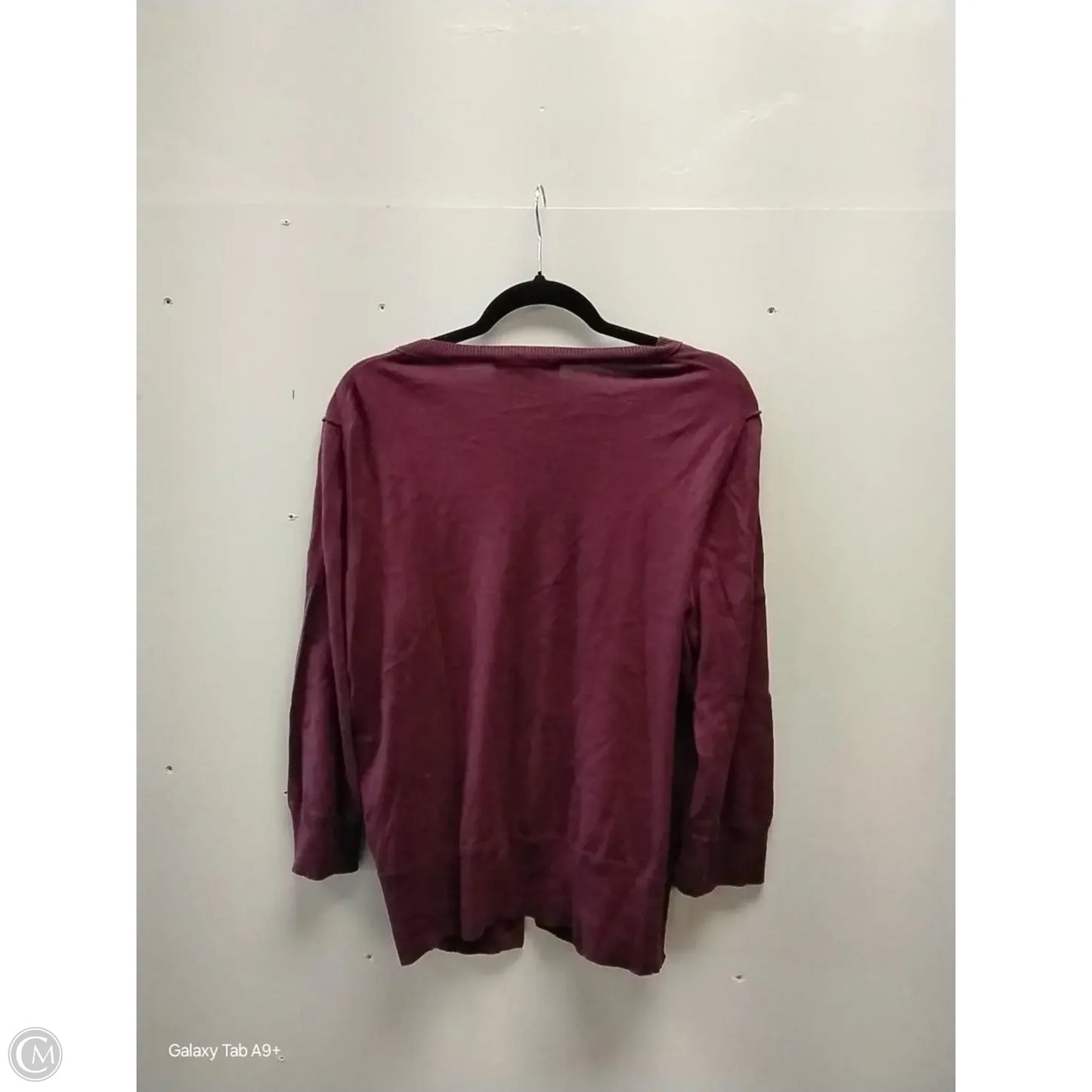 Sweater Cardigan By Loft In Purple, Size: Xl