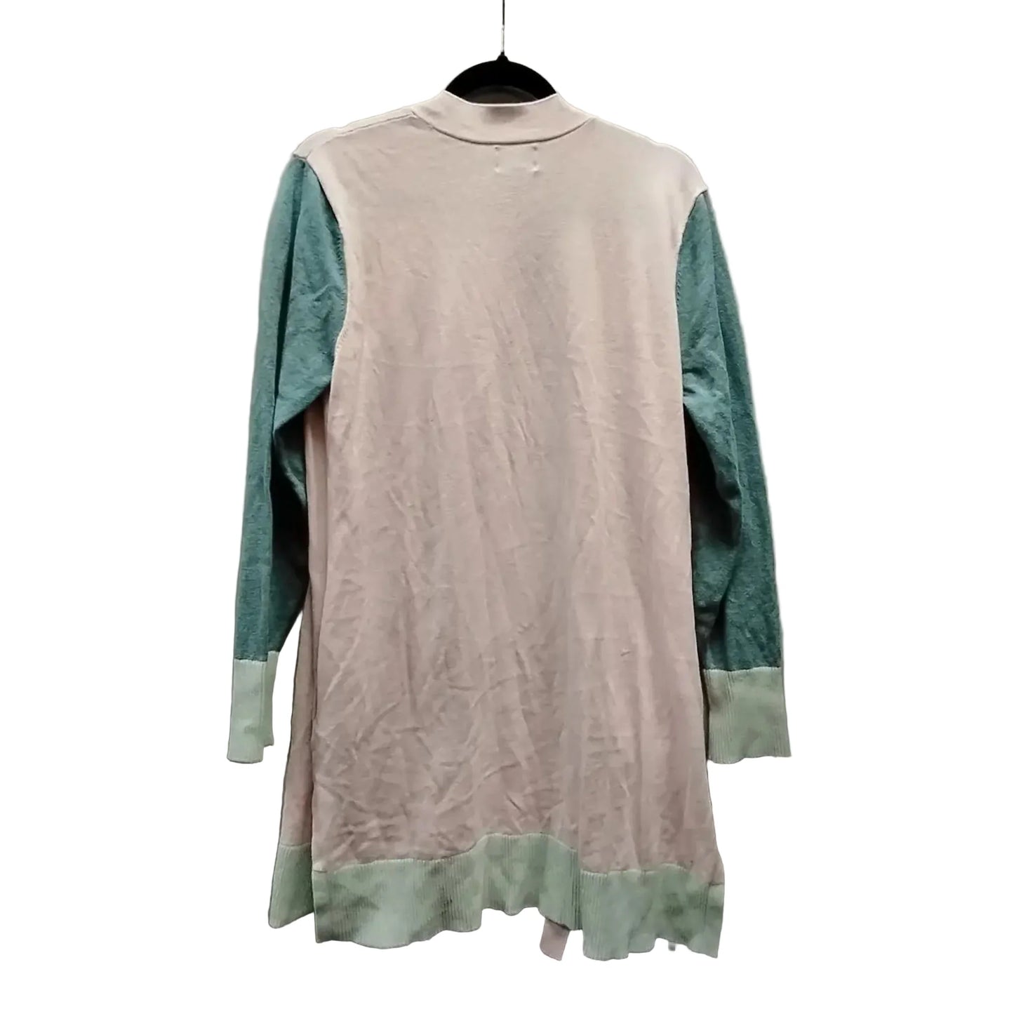 Sweater Cardigan By Lands End In Grey & Pink, Size: L