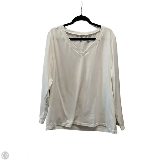Top Long Sleeve Basic By Shein In White, Size: 4x