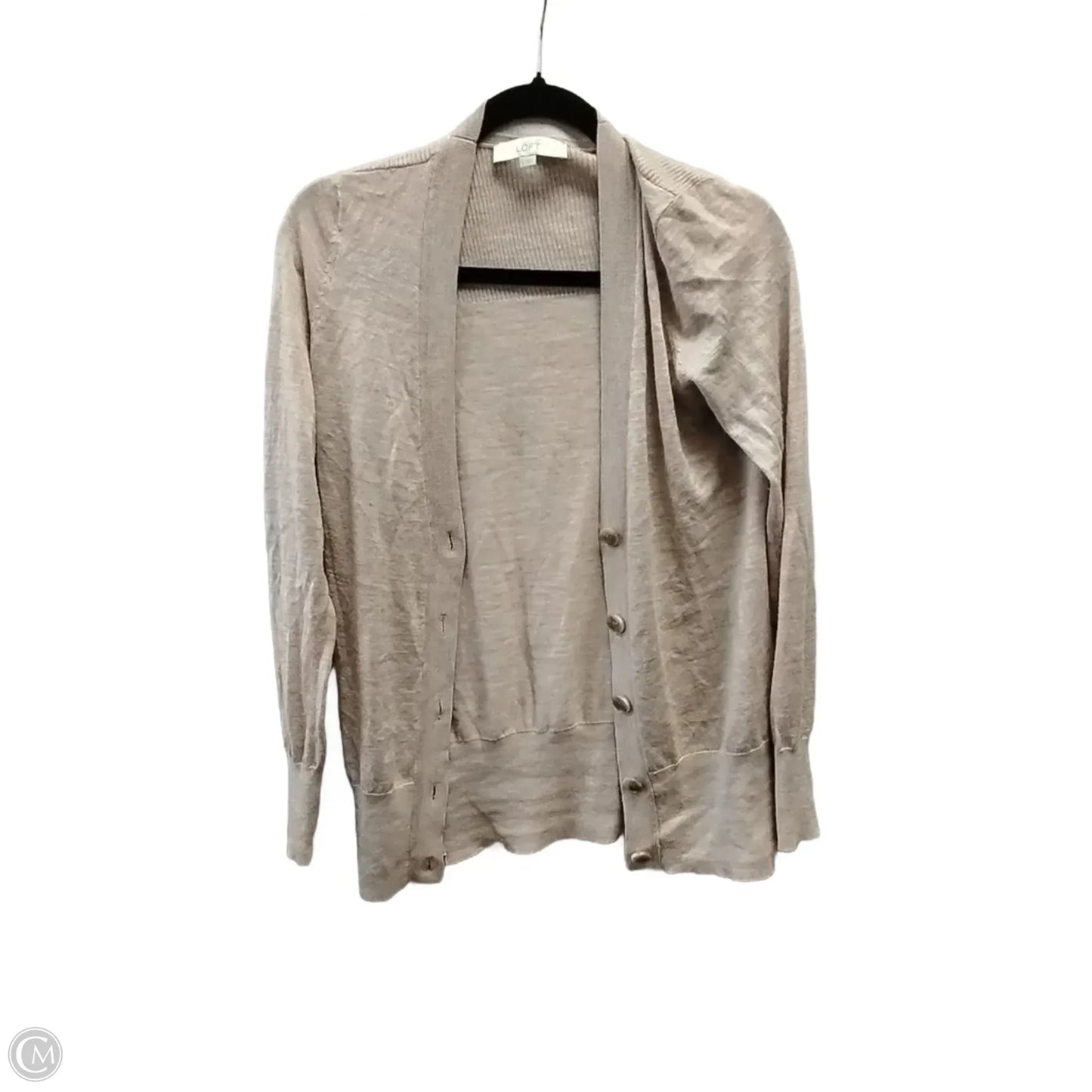 Sweater Cardigan By Loft In Beige, Size: S