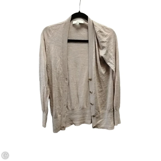 Sweater Cardigan By Loft In Beige, Size: S