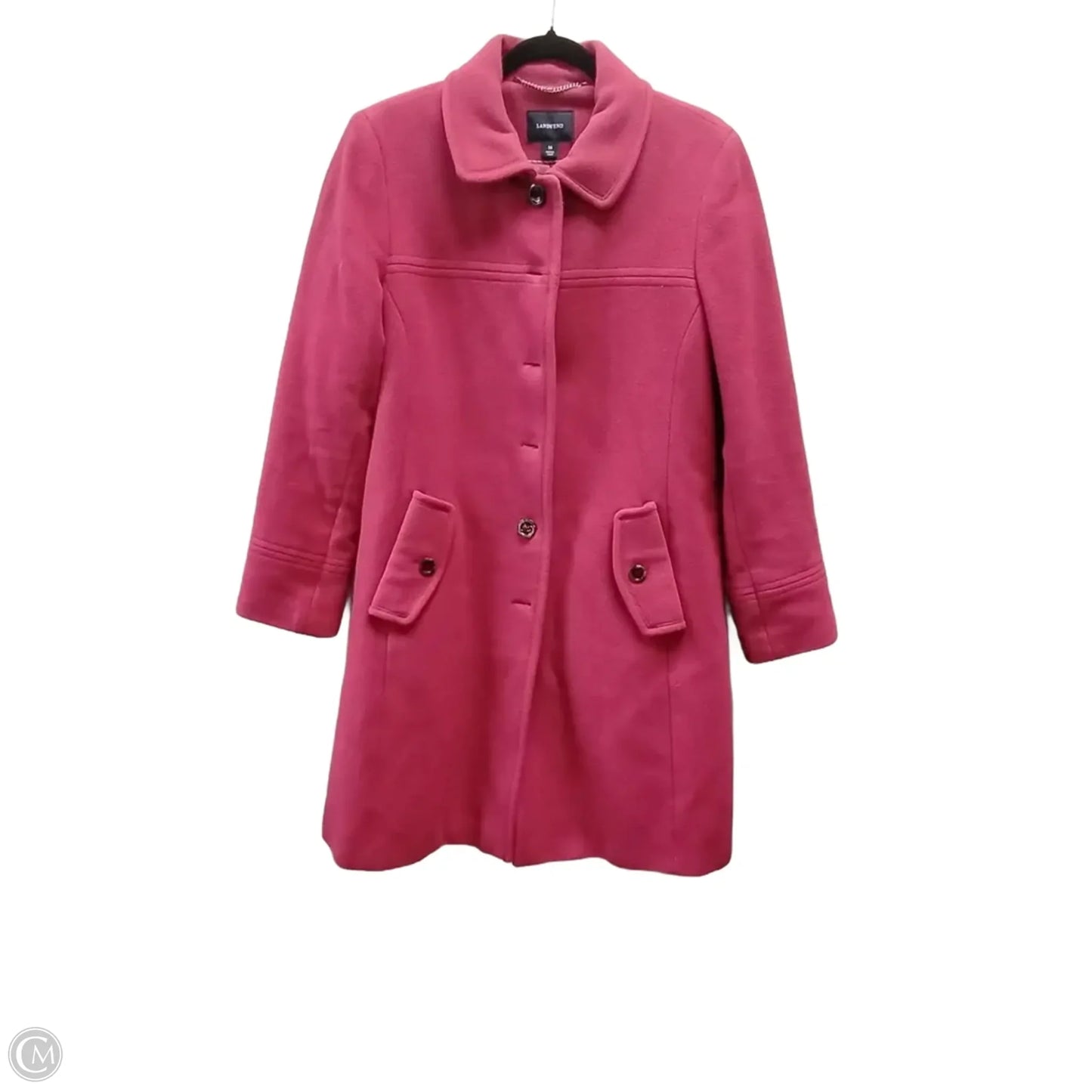Coat Peacoat By Lands End In Pink, Size: 14