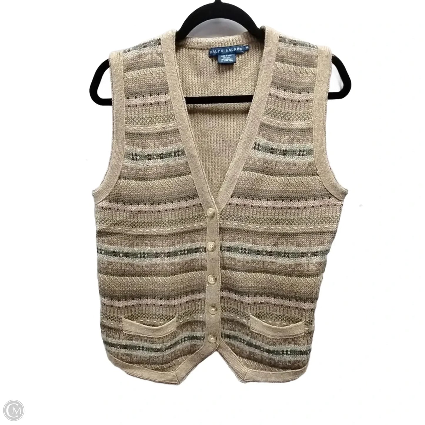 Vest Sweater By Ralph Lauren Blue Label In Multi-colored, Size: Xl