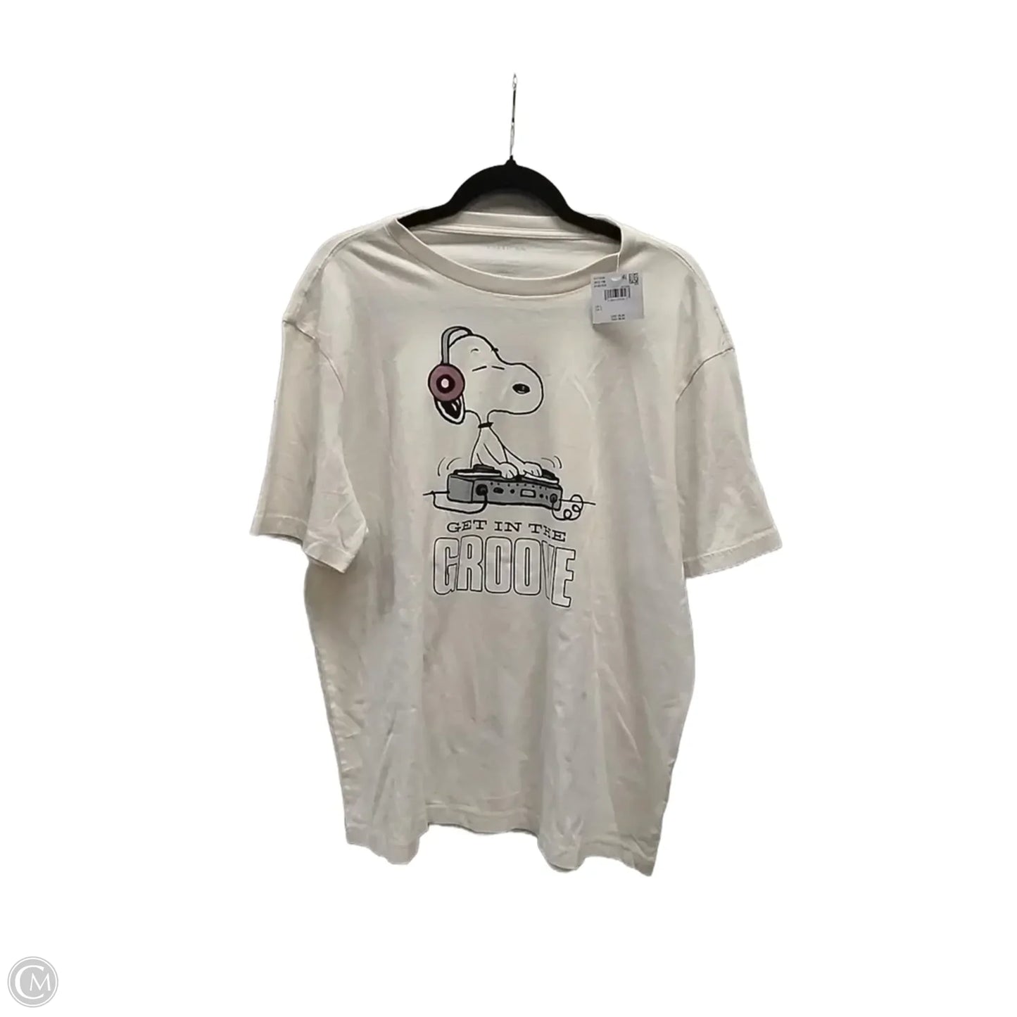 Top Short Sleeve By American Eagle In Beige, Size: L