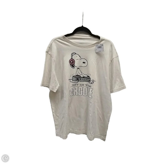 Top Short Sleeve By American Eagle In Beige, Size: L