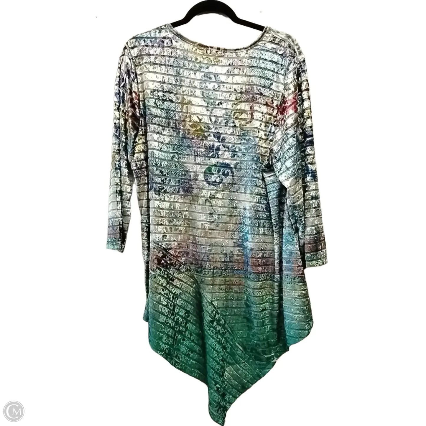 Blouse Long Sleeve By Live And Let Live In Multi-colored, Size: 1x