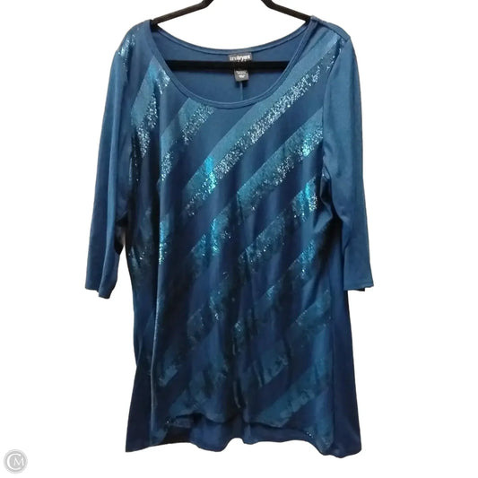 Blouse Long Sleeve By Lane Bryant In Blue, Size: 1x